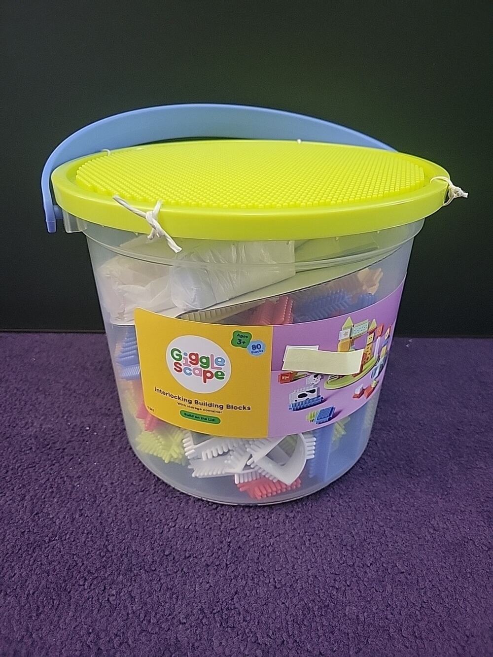 11022 Gigglescape Interlocking Building Blocks Set 80pc# With Storage Bucket
